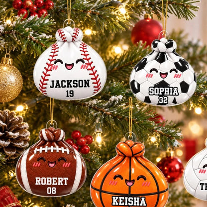 Cute Funny Sport Dumpling Dim Sum Custom Name - Personalized Acrylic Ornament - Christmas Gift For K