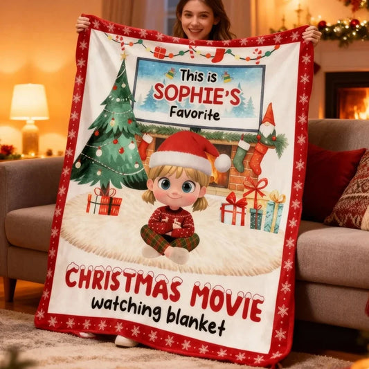 Personalized Christmas Blanket with Custom Name & Character – Unique Holiday Gift for Kids