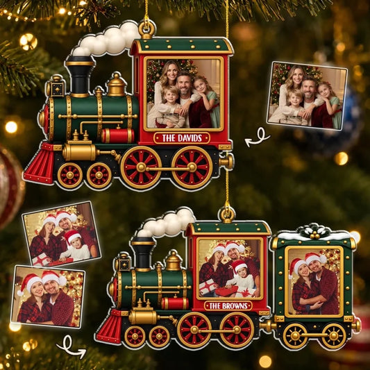 Holiday Memories Train - Personalized 3D Effect Acrylic Ornament
