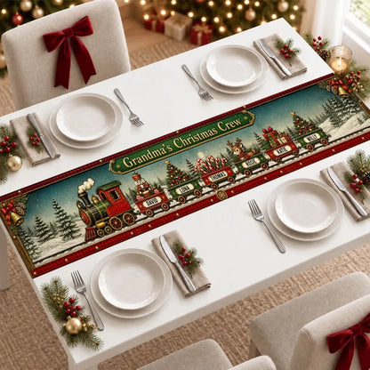 Christmas Train Family - Personalized Table Runner