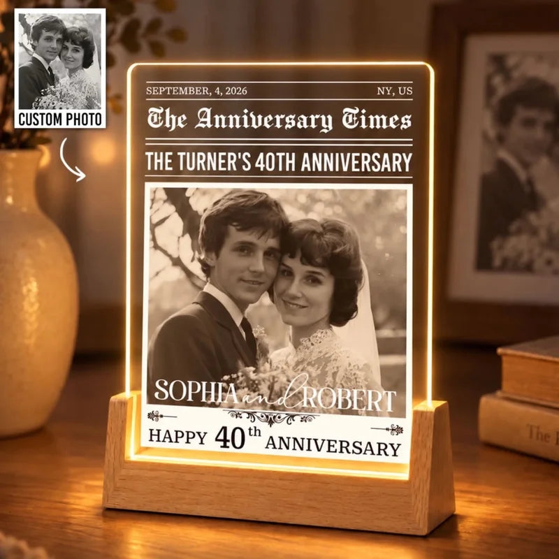 The Anniversary Times - Personalized Night Light