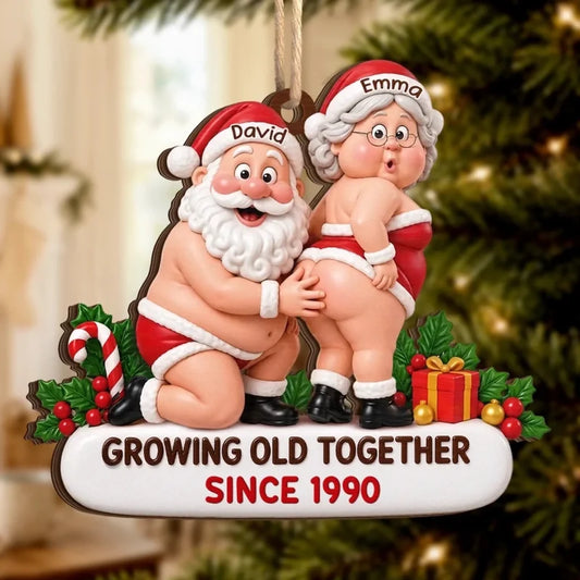 Custom Funny Wooden Ornament - Personalized Anniversary Christmas Wedding Gifts For Husband And Wife