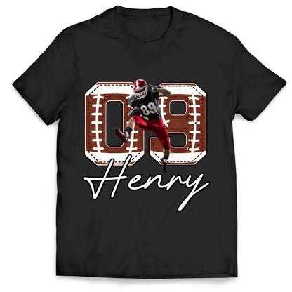 Game Day Is My Favorite Day - Personalized T-Shirt, Custom Football Photo Tee, Player Name and Numbe