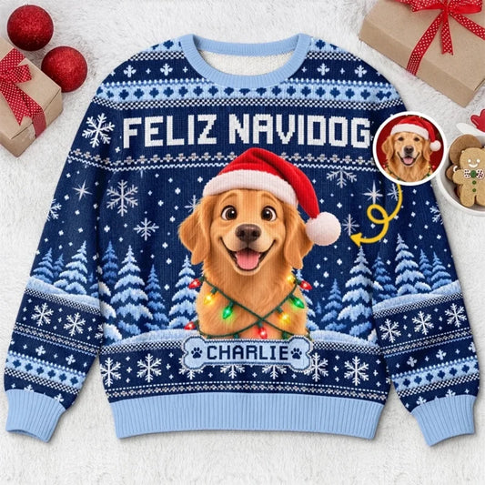 Custom Photo Ugly Sweatshirt - Personalized Christmas Birthday Gifts For Dog Cat Lovers, Dog Dad And