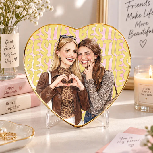 Turn Your Photo Into Watercolor Art - Best B*Tches Friendship Gifts - Personalized Jewelry Dish