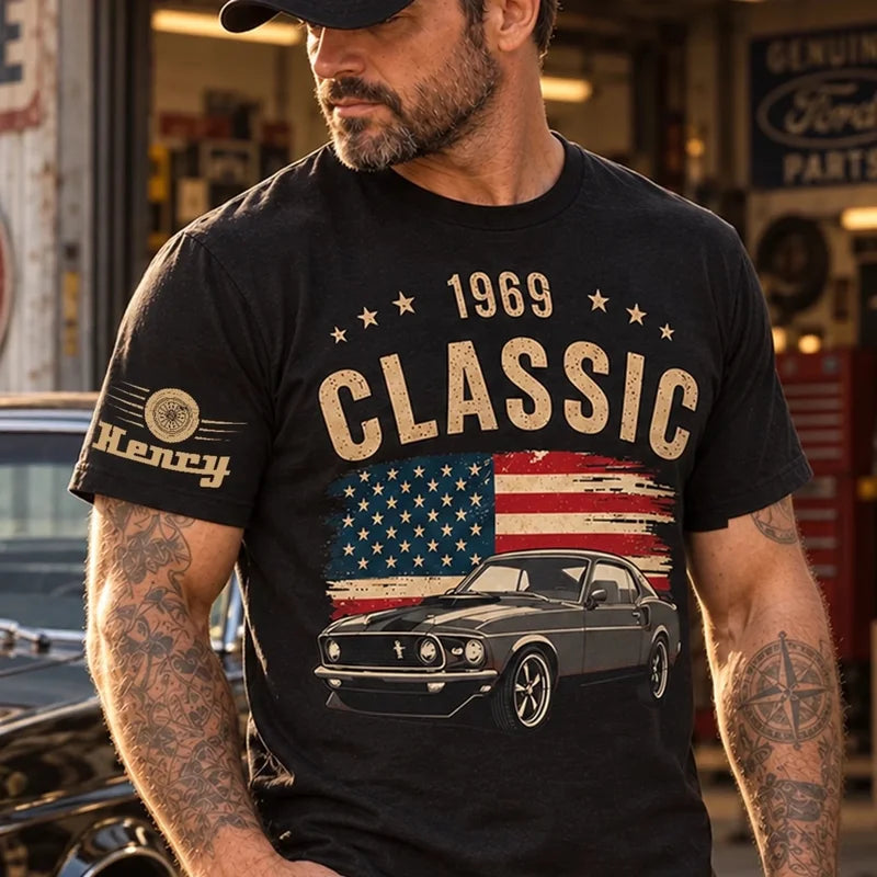 Custom Car T-Shirt - Personalized Birthday Gifts For Him, Car Lovers - American Classic Since Year