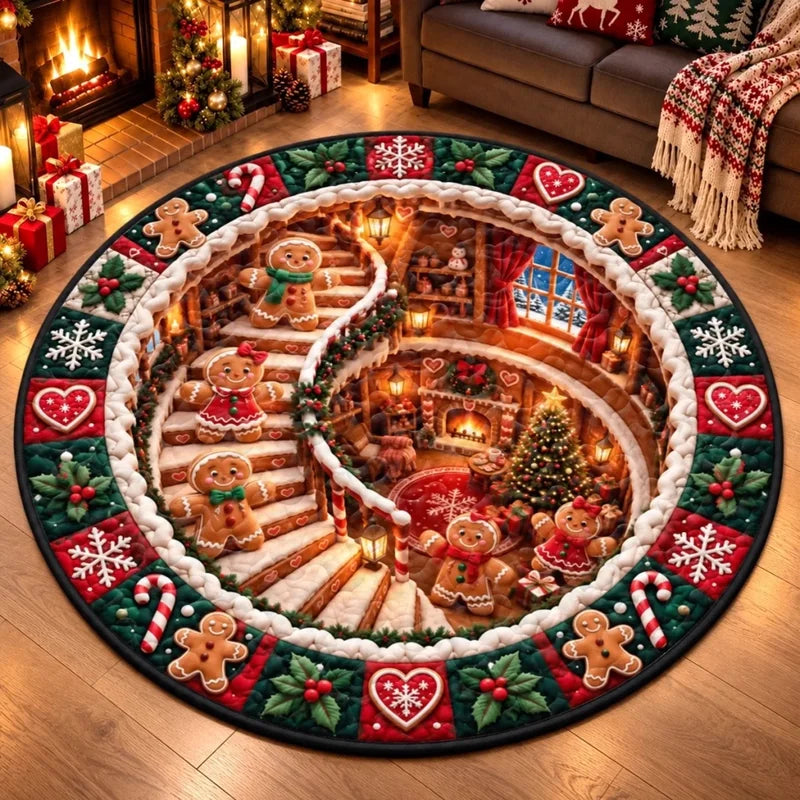 Custom Quilted Round Mat - Personalized Christmas Birthday Gifts For Mom, Dad, Brother, Sister - War