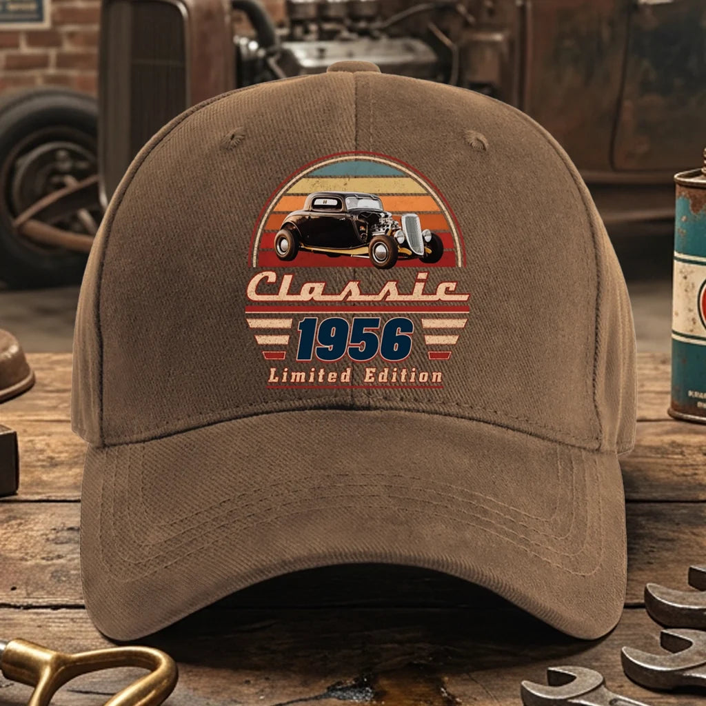 Personalized Vintage Car Art Denim Cap