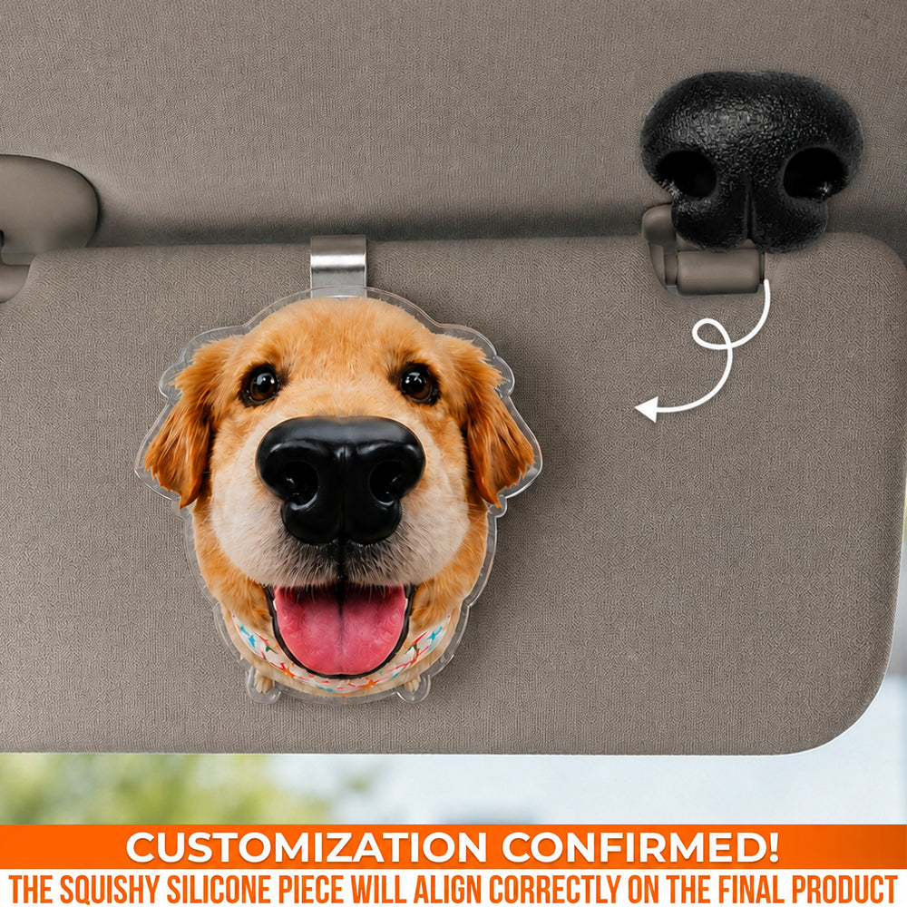 Custom Photo Puppy Nose Car Visor Clip