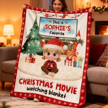 Personalized Christmas Blanket with Custom Name & Character – Unique Holiday Gift for Kids