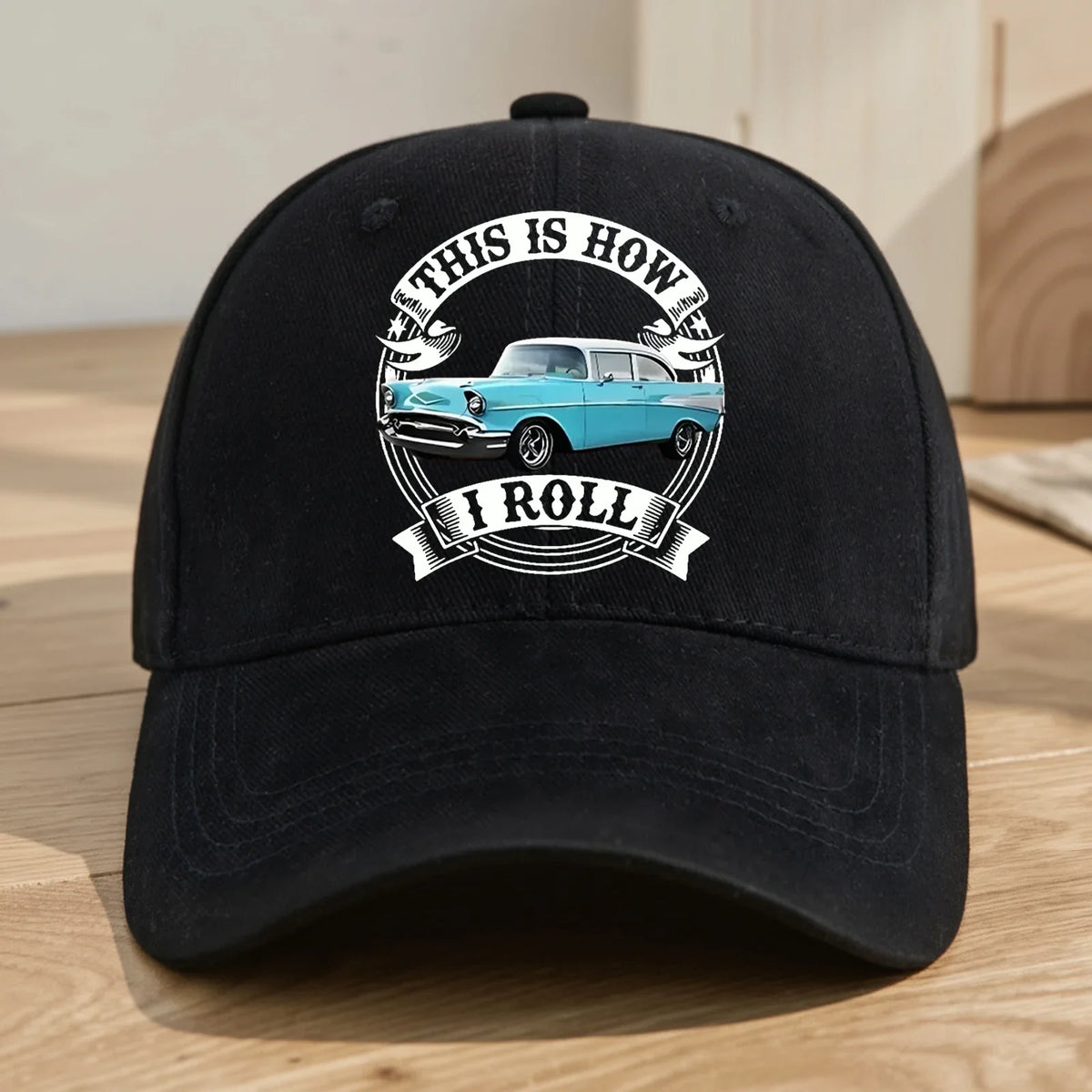 Personalized Baseball Cap, Vintage Muscle Car and Witty Quote, Creative Gift for Dad or Car Enthusiast