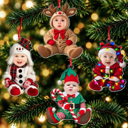 Personalized Baby Face Christmas Acrylic Ornament