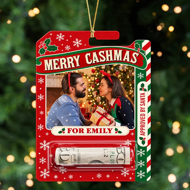 Personalized Merry Cashmas Couple Money Holder Ornament