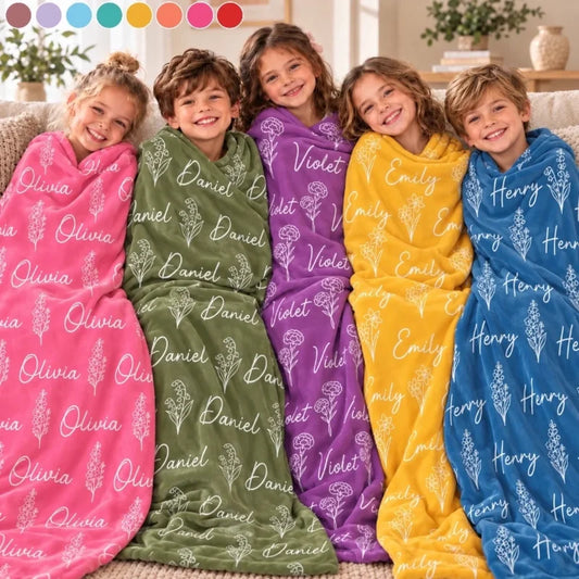 Custom Blanket - Personalized Birthday Gifts For Mom, Dad, Brother, Sister - Warm Hugs, Sweet Dreams