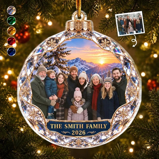 Custom Photo Acrylic Ornament - Personalized Christmas Birthday Gifts For Mom, Dad, Brother, Sister 