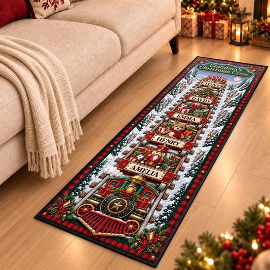 Custom Runner Rug - Personalized Christmas Birthday Gifts For Grandma, Grandpa - Riding Home For Chr