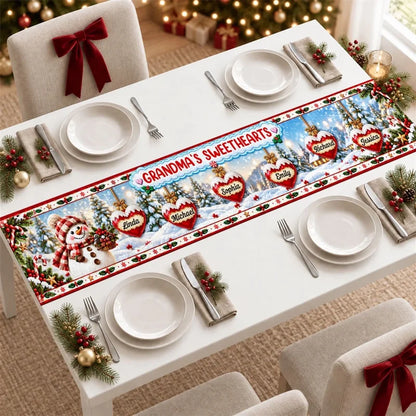 Personalized Grandma Sweetheart Era Table Runner