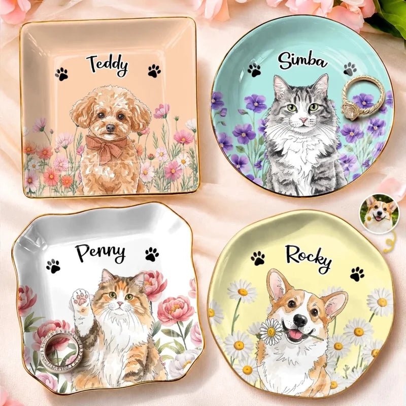 Personalized Watercolor Love Photo Jewelry Dish