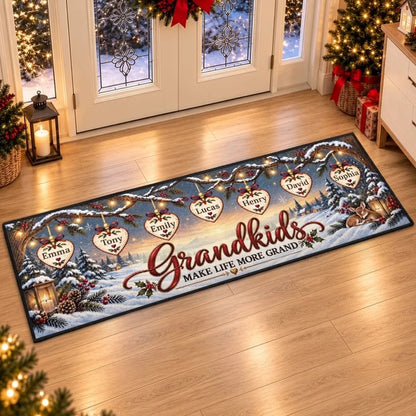 Personalized Grandkids Love Grand Christmas Runner Rug