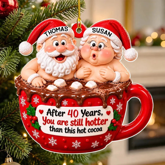 Personalized Cocoa Couple Christmas Acrylic Ornament