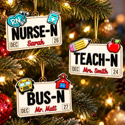 Personalized Hometown Heroes License Plate Ornament