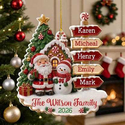 Personalized Santa Snowman Gingerbread Ornament