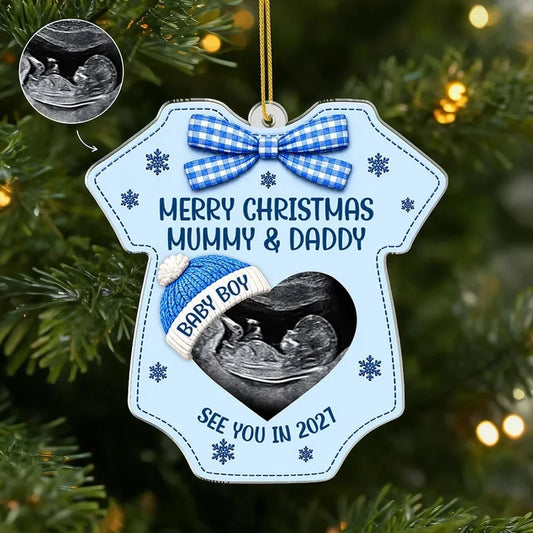 Personalized Baby Ultrasound Bodysuit Acrylic Ornament