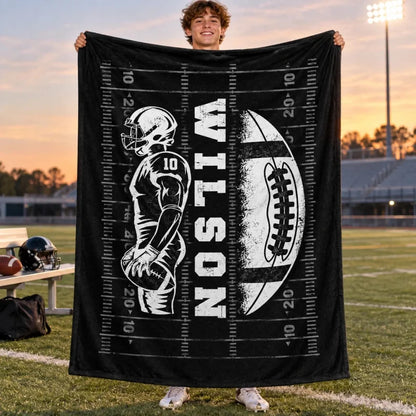 Custom Football Senior Player - Personalized Fleece Blanket - Senior Night Gift, Christmas Gift for 