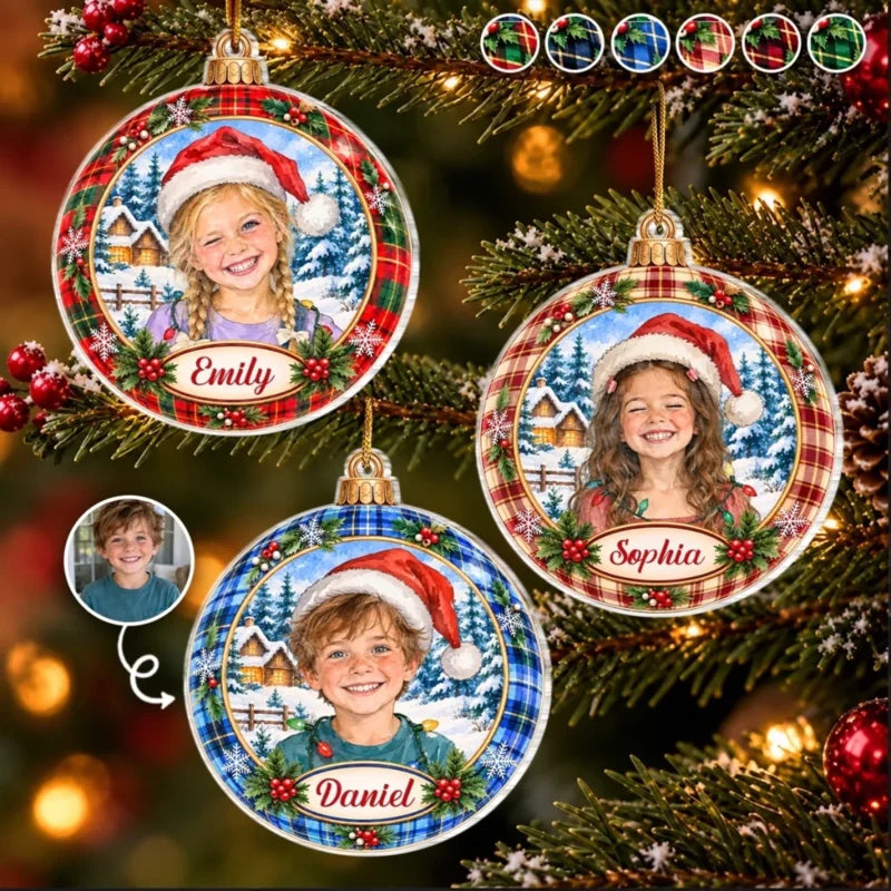 Custom Photo Christmas Gifts for Kids - Personalized Acrylic Ornament