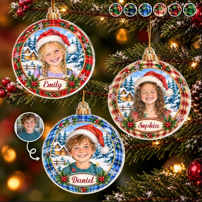 Custom Photo Christmas Gifts for Kids - Personalized Acrylic Ornament