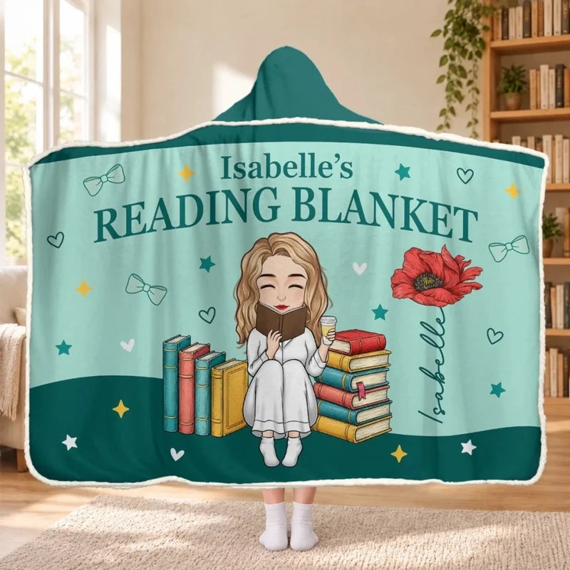 Custom Name Reading Blanket Gifts for Book Lovers - Personalized Snuggle Blanket