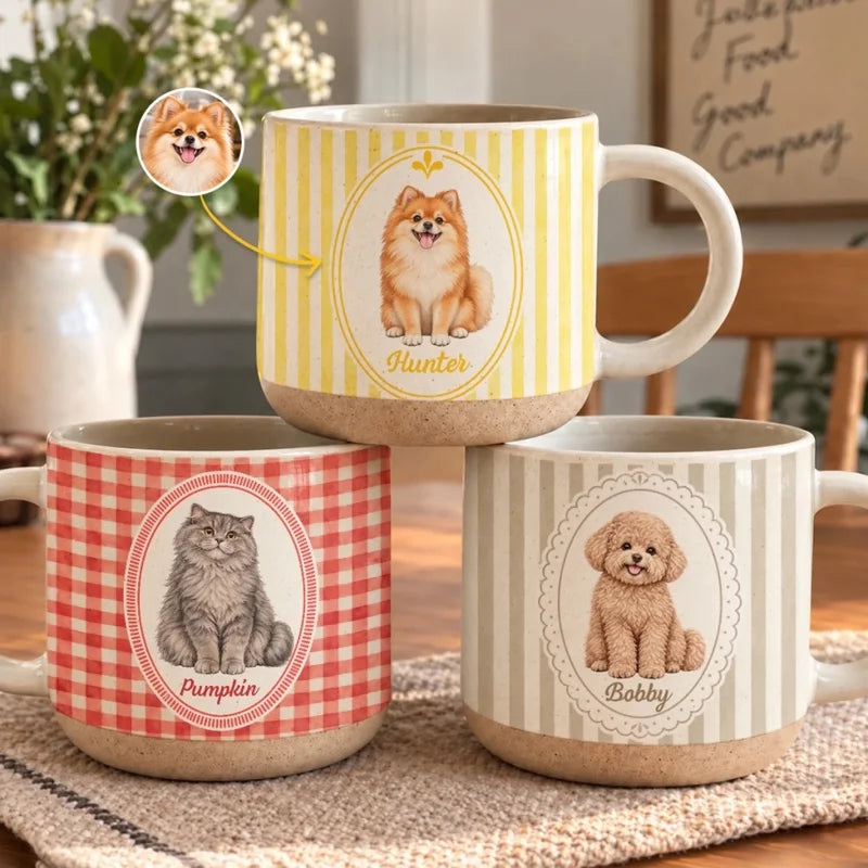 Custom Pet Photo Gifts for Pet Lovers - Personalized Pottery Mug