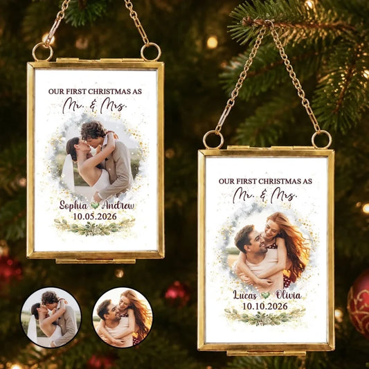 Custom Keepsake Christmas Ornament •  Love in Every Moment - Personalized Metal Frame Ornament