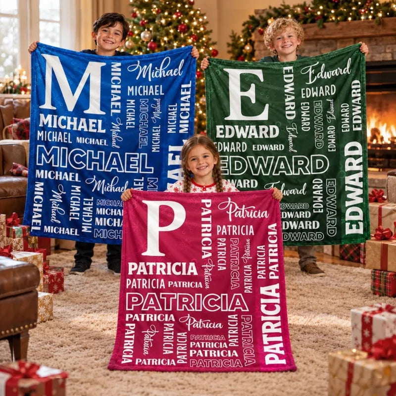 Name Collage - Personalized Fleece Blanket