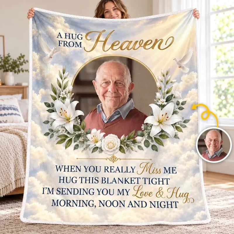 Custom Photo Memorial Heavenly Remembrance Gifts For Loss Of Loved Ones - Personalized Blanket