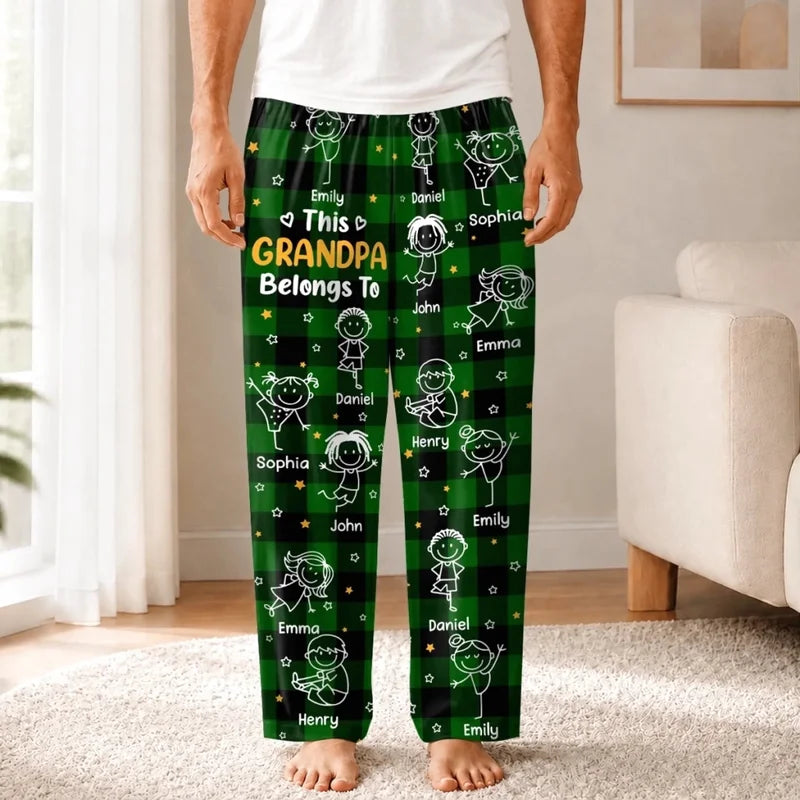 Custom Name Grandkids Gifts For Grandpa Grandma - Personalized Pajama Pants