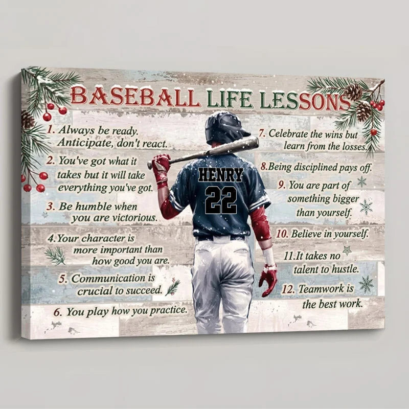 Personalized Baseball Life Lessons Poster / Canvas - Custom Gift For Baseball Lovers