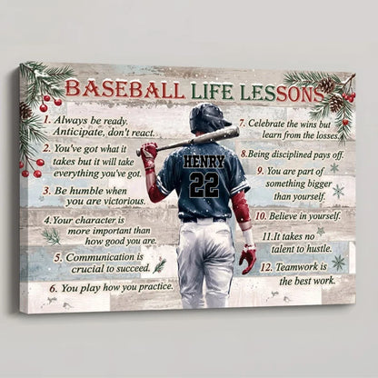Personalized Baseball Life Lessons Poster / Canvas - Custom Gift For Baseball Lovers