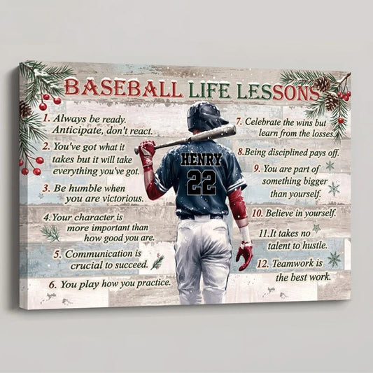 Personalized Baseball Life Lessons Poster / Canvas - Custom Gift For Baseball Lovers