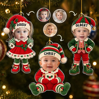 Cute Baby Elf - Personalized Acrylic Ornament