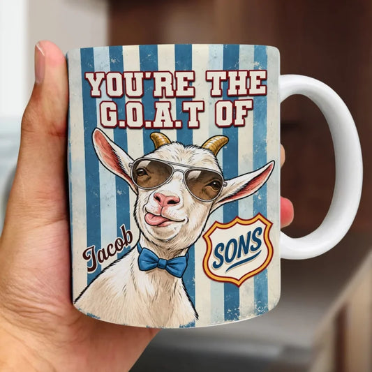 Custom Christmas & Birthday Gift for Son • Greatest Of All Time - Personalized Coffee Mug