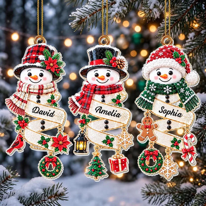 Our Little Snowman Custom Acrylic Ornament - Personalized Christmas Gift for Kids