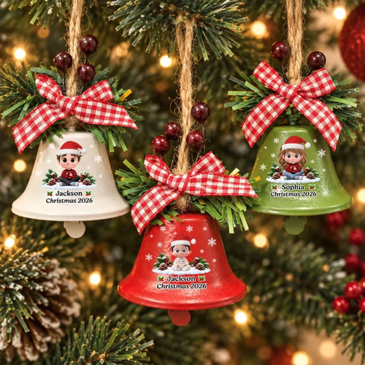 Grandma Christmas Treasures - Personalized Metal Bell Ornament