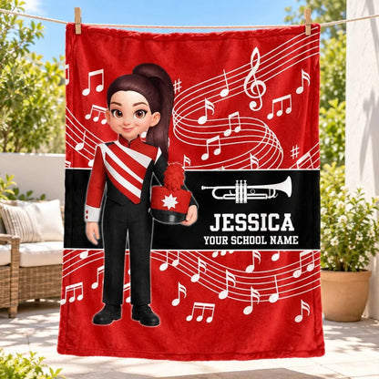 Custom Music Marching Band, Orchestra, Personalized Name, Color, School, Instrument, Trumpet, Clarin