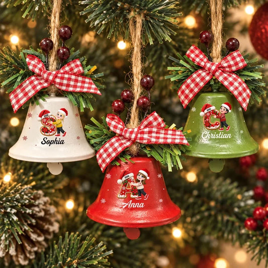 Family Initial Chorus - Personalized Metal Bell Ornament