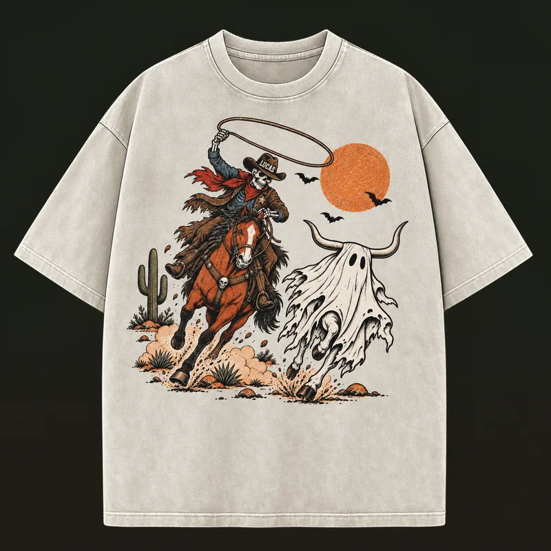 Personalized Sweatshirt, Desert Ride Under an Orange Moon, Creative Gift for Cowboy and Horse Lovers