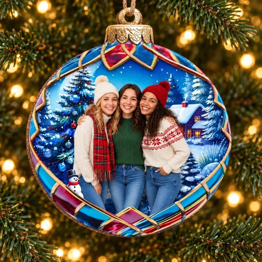 Custom Photo Together At Christmas Bestie Gifts - Personalized Ornament