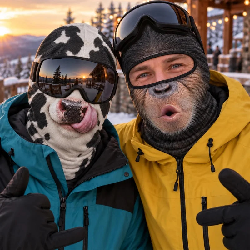 Custom Funny 3D Face Balaclava, Gag Gift For Ski Lovers & Friends • Funny Faces On The Slopes - Pers