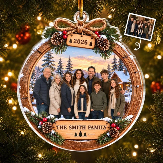 Custom Photo Acrylic Ornament - Personalized Christmas Birthday Gifts For Mom, Dad, Brother, Sister 