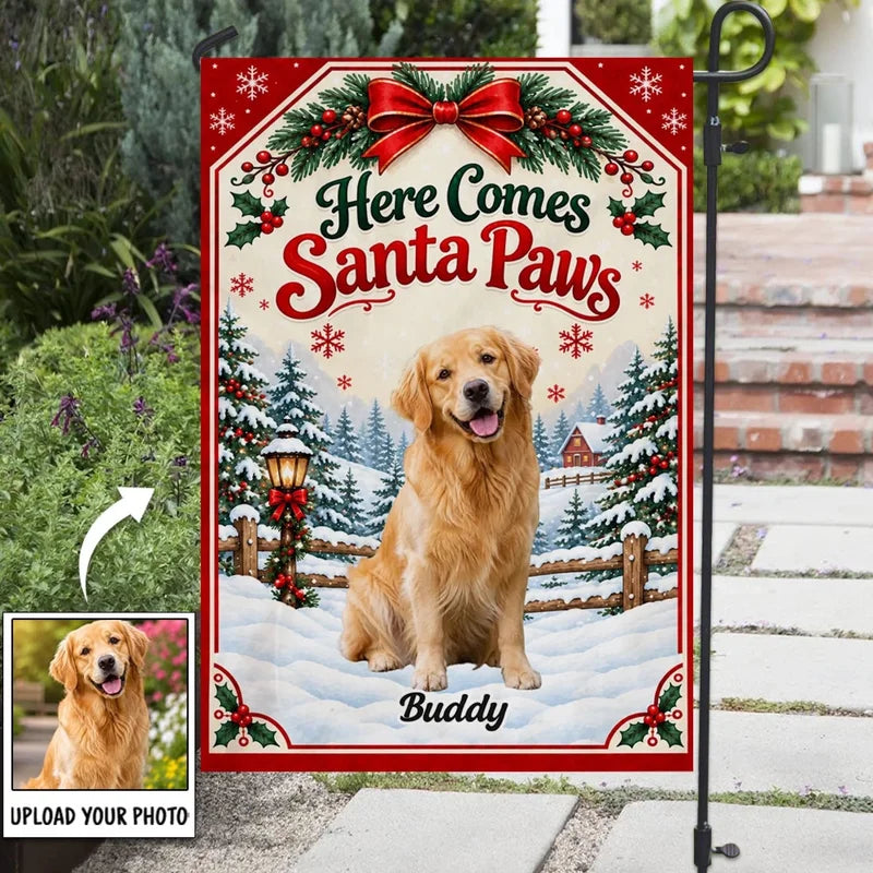 Deck The Halls With Paws Photo - Personalized Flag